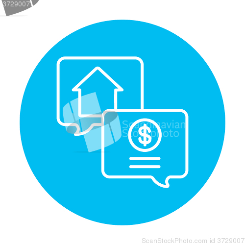 Image of Real estate transaction line icon.