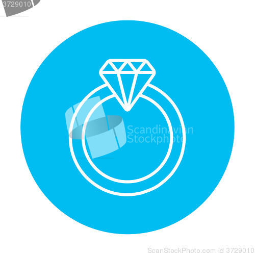 Image of Diamond ring line icon.