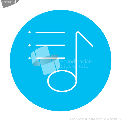 Image of Musical note line icon.