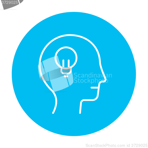 Image of Human head with idea line icon.