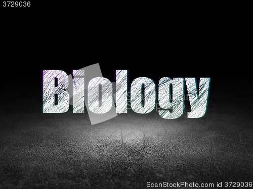 Image of Studying concept: Biology in grunge dark room