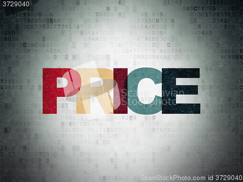 Image of Advertising concept: Price on Digital Paper background