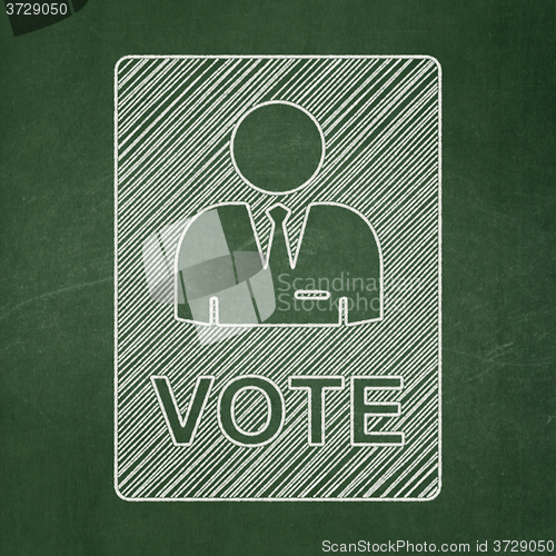 Image of Politics concept: Ballot on chalkboard background