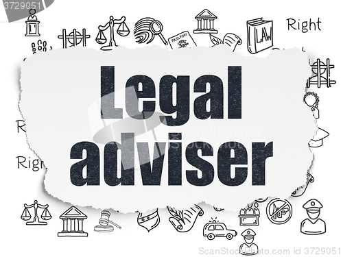Image of Law concept: Legal Adviser on Torn Paper background