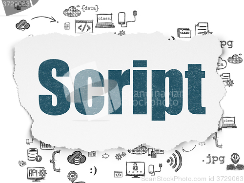 Image of Software concept: Script on Torn Paper background