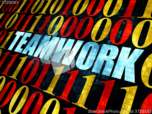 Image of Finance concept: Teamwork on Digital background