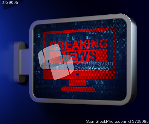 Image of News concept: Breaking News On Screen on billboard background