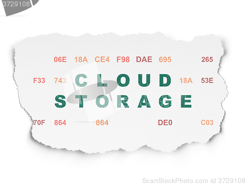 Image of Privacy concept: Cloud Storage on Torn Paper background