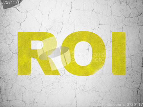 Image of Business concept: ROI on wall background