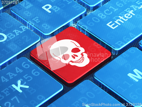 Image of Healthcare concept: Scull on computer keyboard background