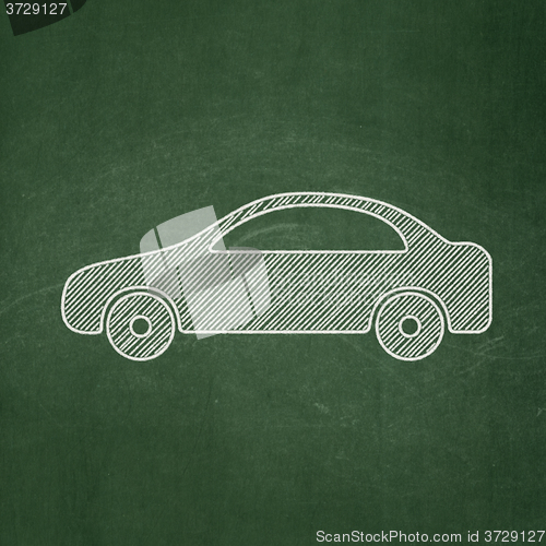 Image of Travel concept: Car on chalkboard background