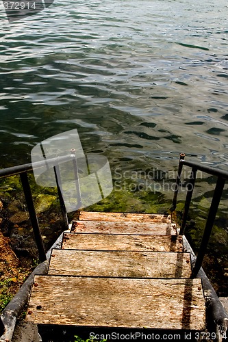 Image of Stairs down to a lake

