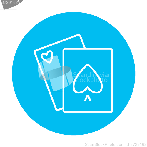 Image of Playing cards line icon.