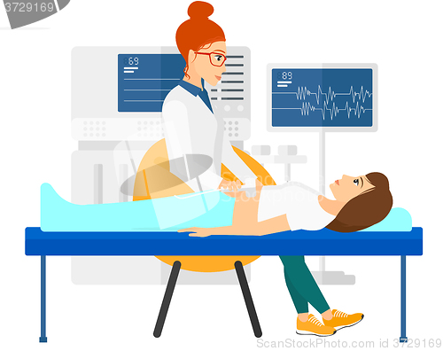 Image of Patient under ultrasound examination.