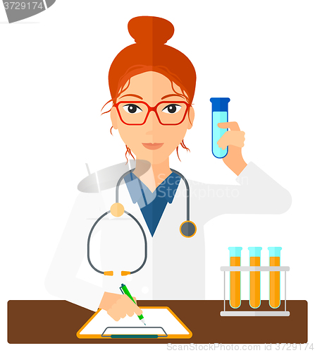 Image of Laboratory assistant working. 