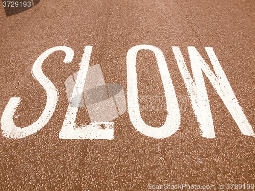 Image of  Slow sign vintage