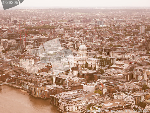 Image of Retro looking Aerial view of London
