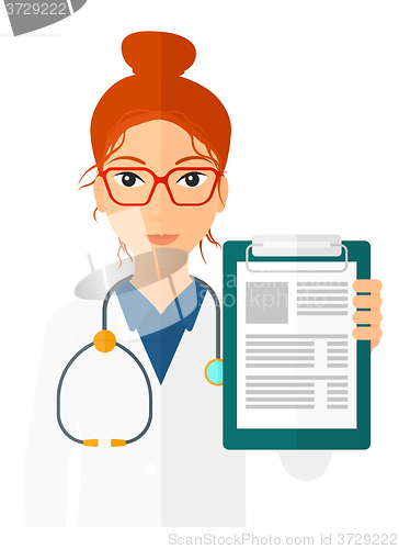 Image of Doctor holding medical notepad.