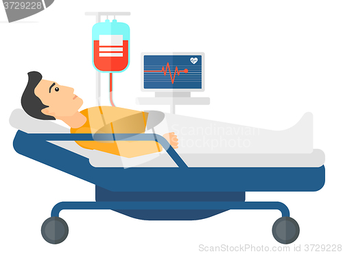 Image of Patient lying in bed.