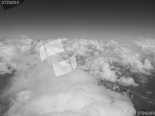 Image of Black and white Clouds on Alps