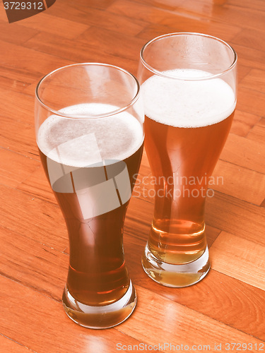 Image of  Two glasses of German beer vintage