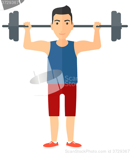 Image of Man lifting barbell.