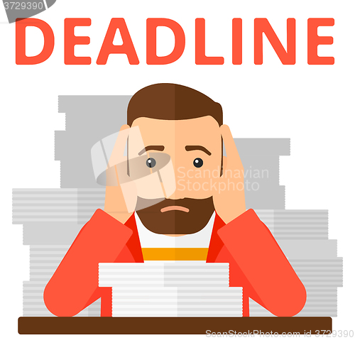 Image of Man having problem with deadline.