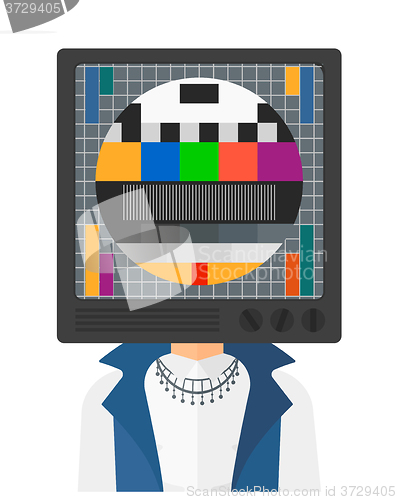 Image of Woman with TV head.