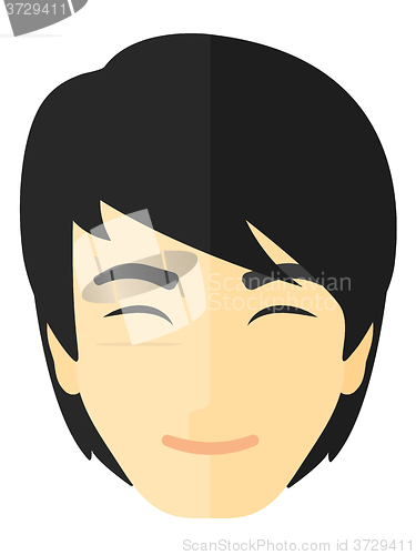 Image of Pleased man with his eyes closed.