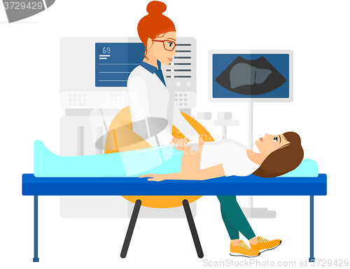 Image of Patient under ultrasound examination.