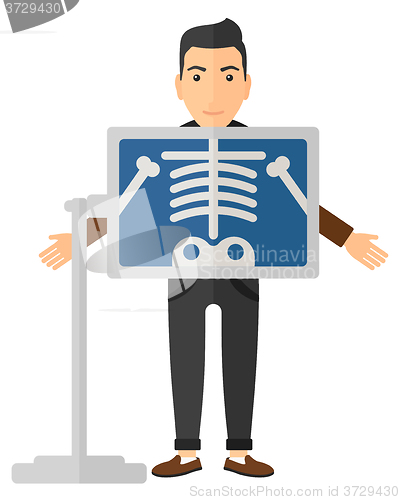 Image of Patient during x-ray procedure.