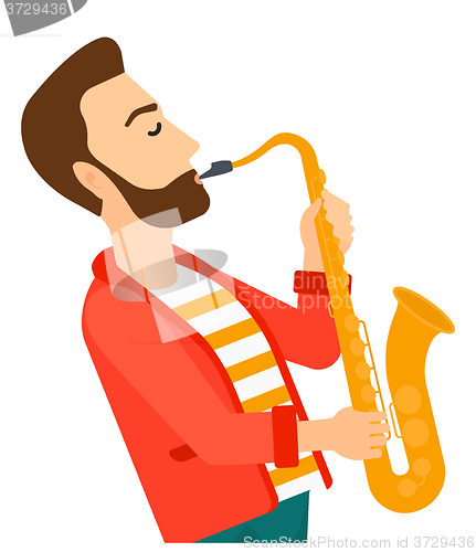 Image of Man playing saxophone.