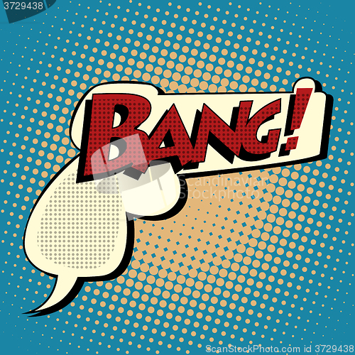 Image of Bang comic book bubble in the shape of a gun