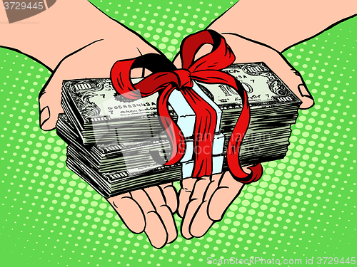Image of Money as a gift. Financial income