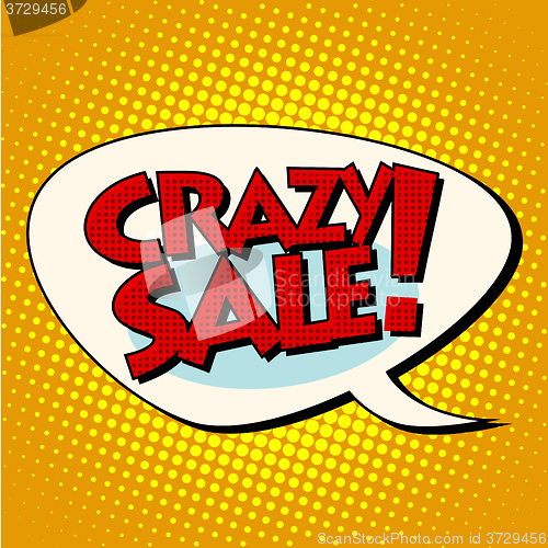 Image of crazy sale comic bubble lettering