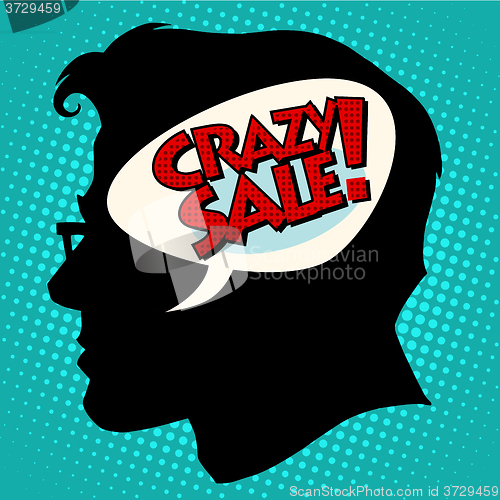 Image of crazy sale thoughts head