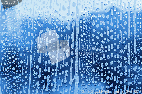 Image of Foam abstract pattern on the glass
