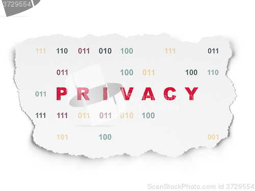 Image of Security concept: Privacy on Torn Paper background