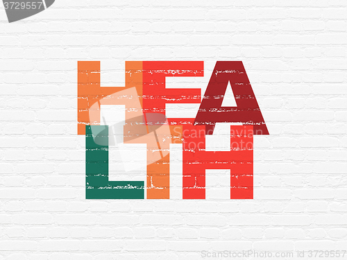 Image of Medicine concept: Health on wall background
