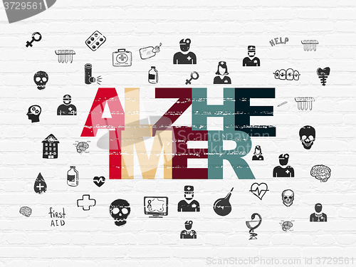 Image of Healthcare concept: Alzheimer on wall background