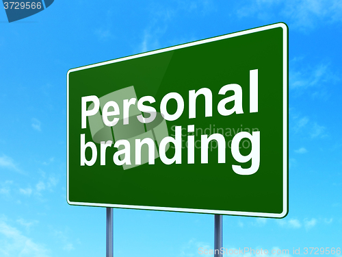 Image of Marketing concept: Personal Branding on road sign background