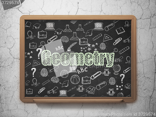 Image of Studying concept: Geometry on School Board background