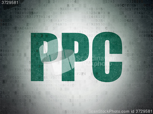 Image of Marketing concept: PPC on Digital Paper background