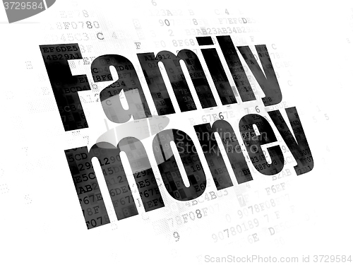 Image of Currency concept: Family Money on Digital background