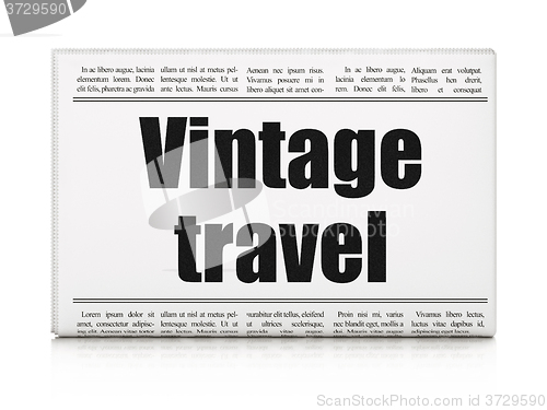 Image of Vacation concept: newspaper headline Vintage Travel