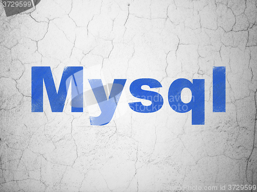 Image of Software concept: MySQL on wall background