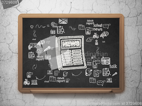 Image of News concept: Newspaper on School Board background