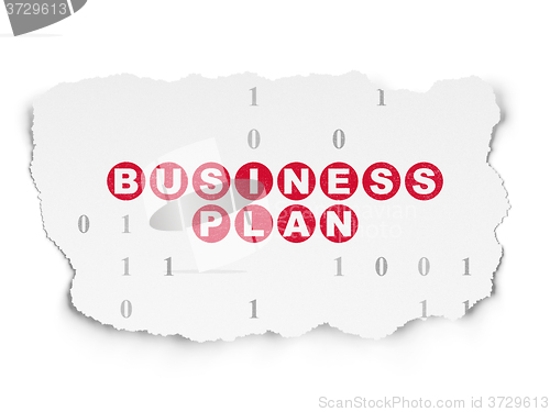 Image of Business concept: Business Plan on Torn Paper background