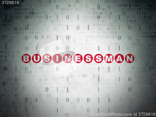 Image of Business concept: Businessman on Digital Paper background