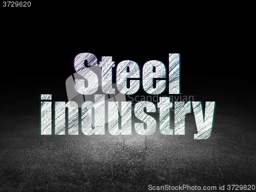 Image of Industry concept: Steel Industry in grunge dark room